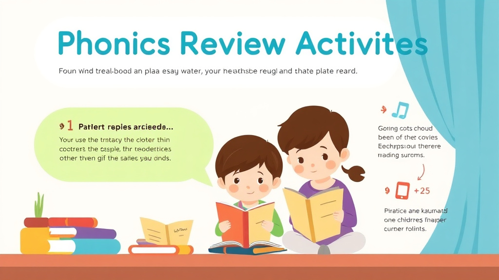 Visual guide for practical steps in phonics review activities