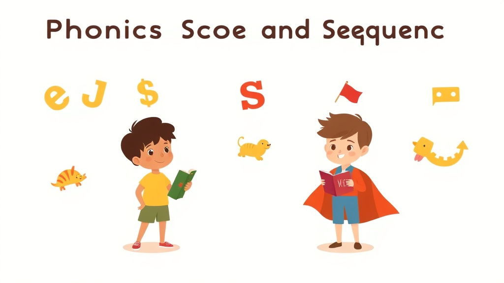 Illustration showing key concepts related to phonics scope and sequence