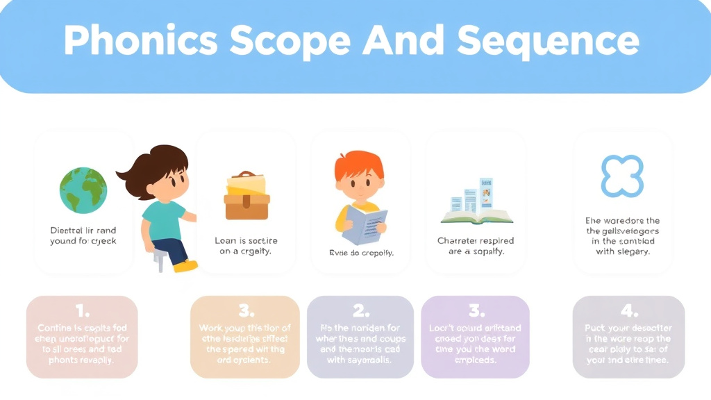 Visual guide for practical steps in phonics scope and sequence