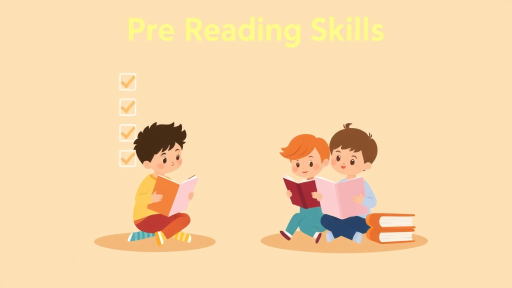 Illustration showing key concepts related to pre reading skills checklist