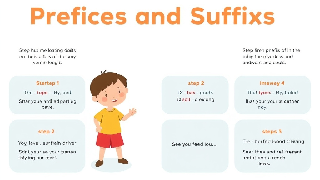 Visual guide for practical steps in prefixes and suffixes phonics