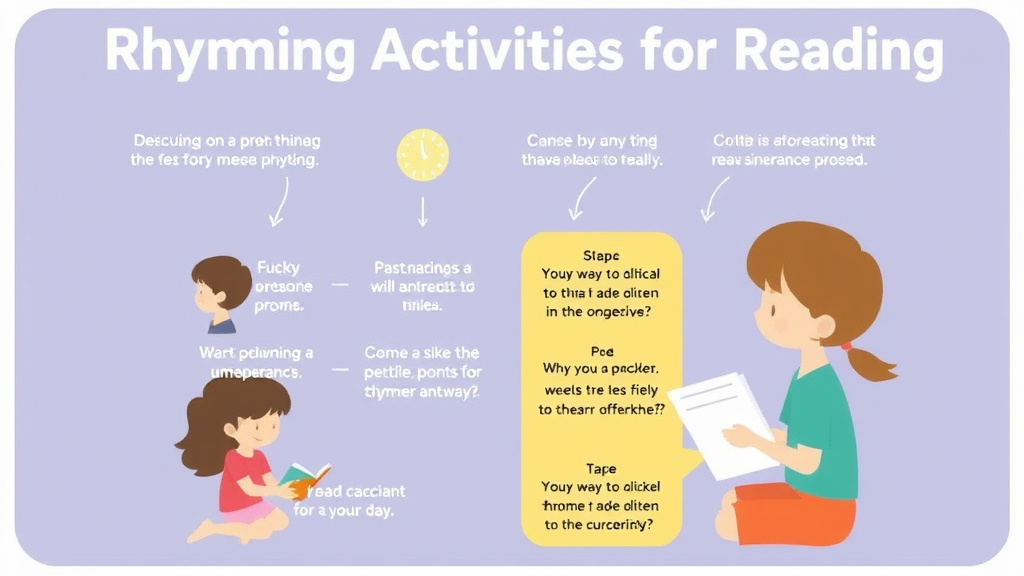 Visual guide for practical steps in rhyming activities for reading