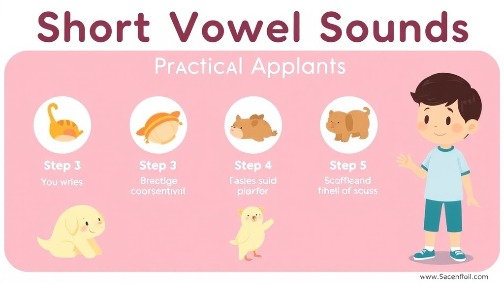 Visual guide for practical steps in short vowel sounds