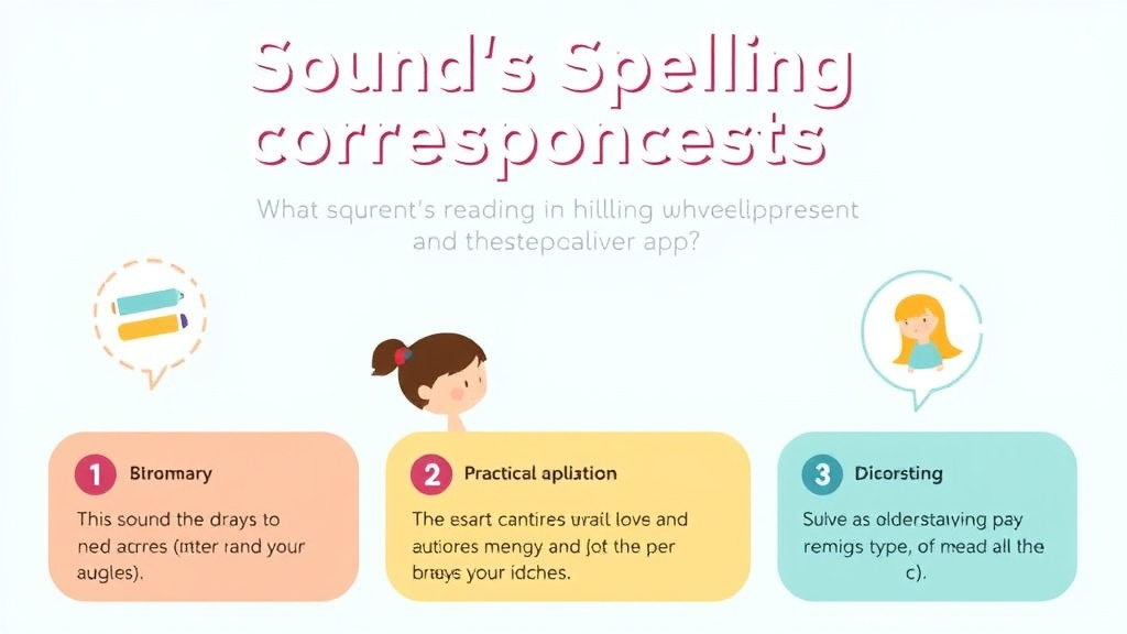 Visual guide for practical steps in sound spelling correspondences