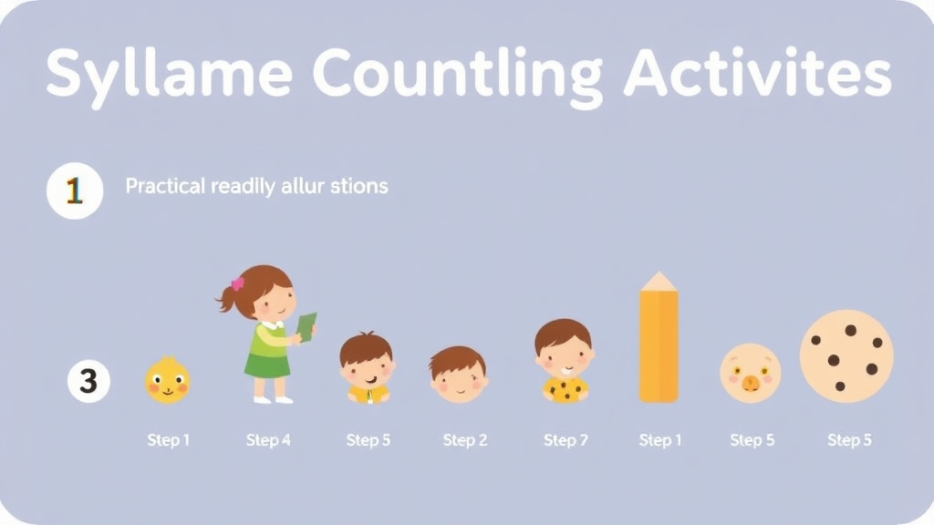 Visual guide for practical steps in syllable counting activities