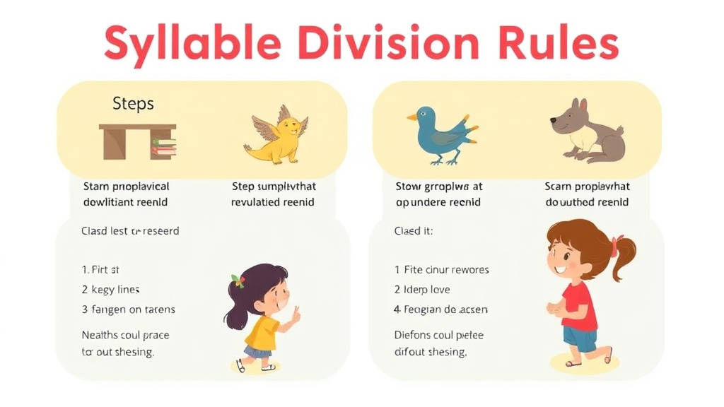 Visual guide for practical steps in syllable division rules