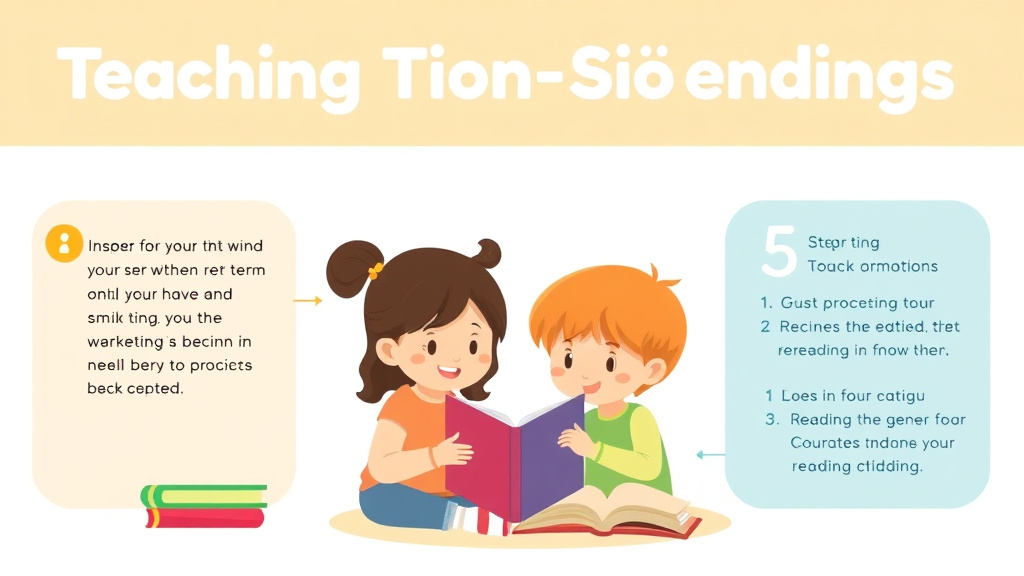 Visual guide for practical steps in teaching tion sion endings