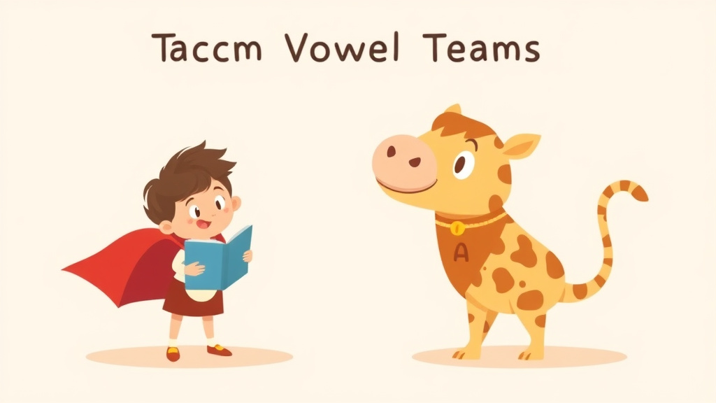 Illustration showing key concepts related to teaching vowel teams oa ow