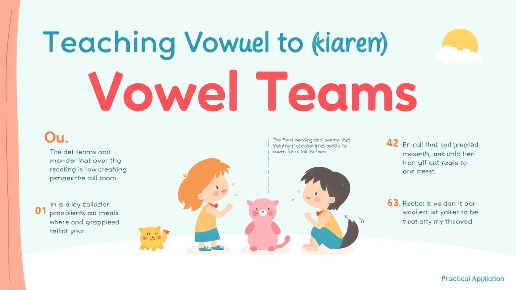 Visual guide for practical steps in teaching vowel teams ou ow