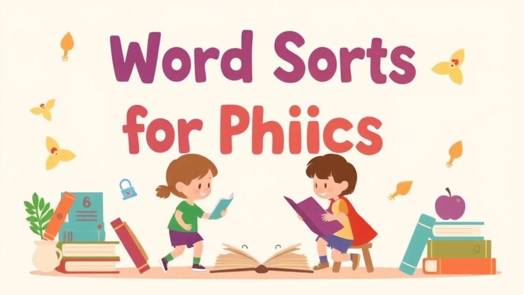 Illustration showing key concepts related to word sorts for phonics