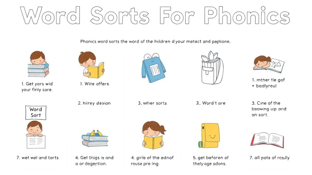 Visual guide for practical steps in word sorts for phonics