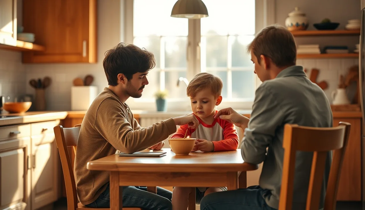 Child and adult working together at a bright kitchen table during summer reading tutoring