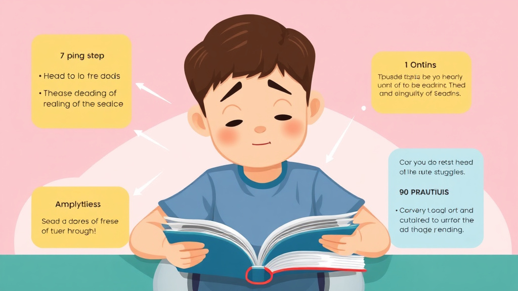 Visual guide for practical steps in boy reading struggles