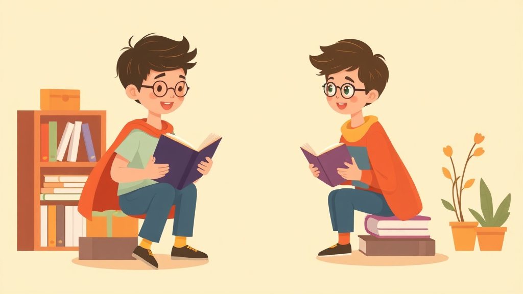 Illustration showing key concepts related to building reading identity