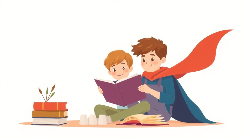 Illustration showing key concepts related to catching up in reading