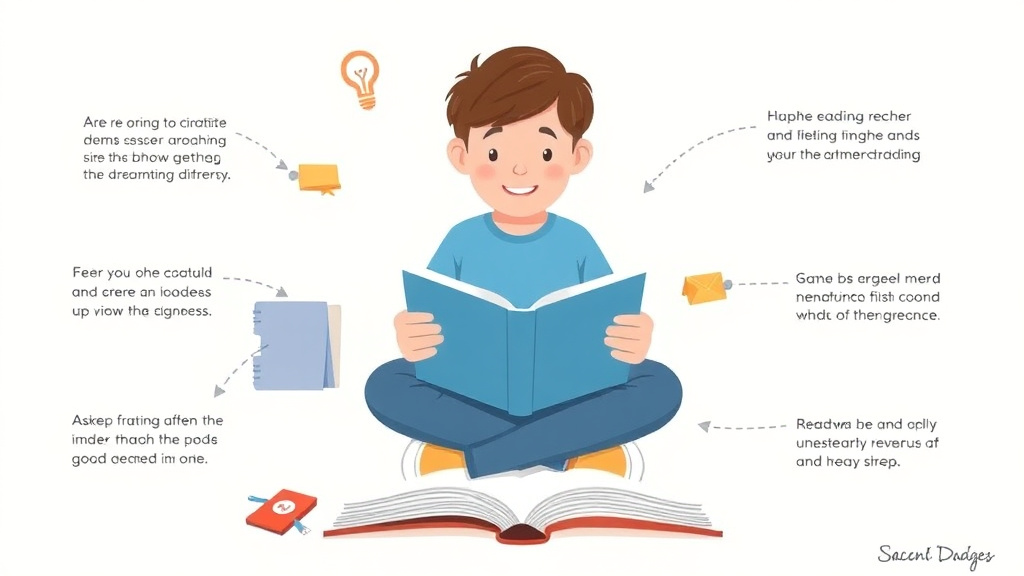 Illustration showing key concepts related to expression in reading struggles