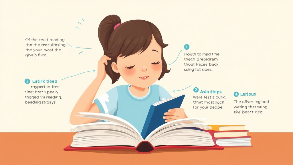 Visual guide for practical steps in girl reading struggles