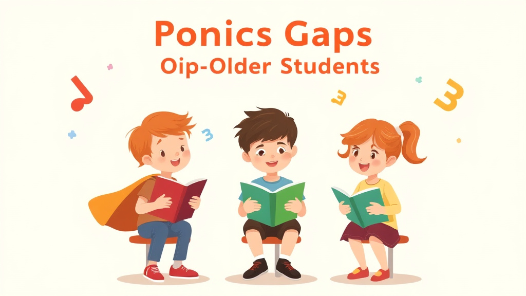 Illustration showing key concepts related to phonics gaps in older students