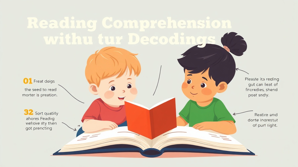 Illustration showing key concepts related to reading comprehension without decoding issues