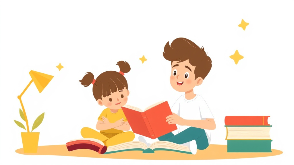 Illustration showing key concepts related to reading struggles after covid