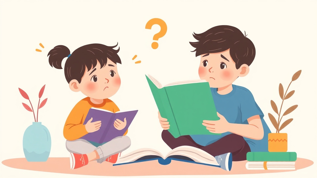 Illustration showing key concepts related to reading struggles and anxiety