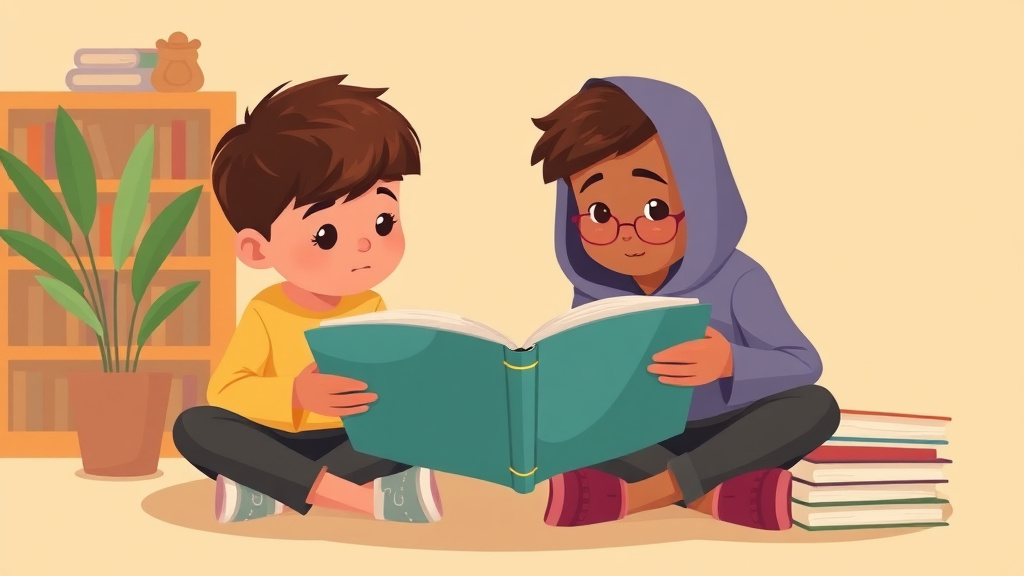 Illustration showing key concepts related to reading struggles and poverty