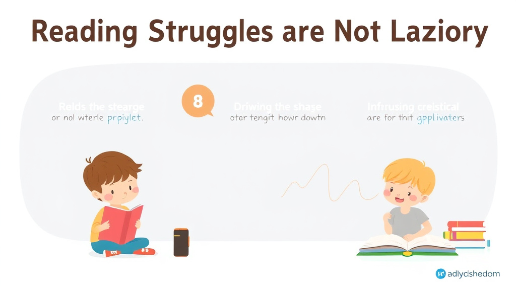 Visual guide for practical steps in reading struggles are not laziness