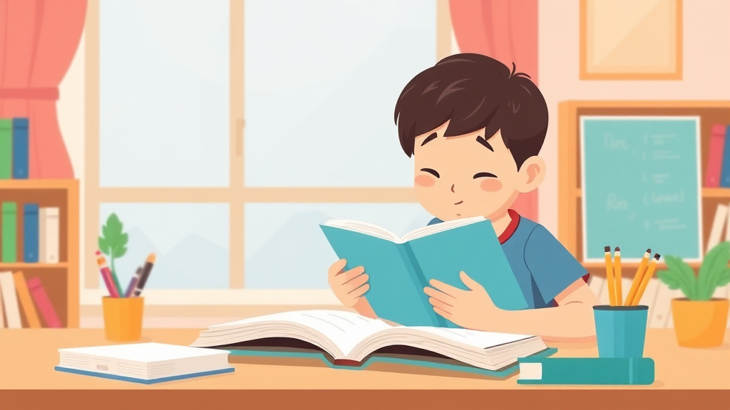 Illustration showing key concepts related to reading struggles during homework time