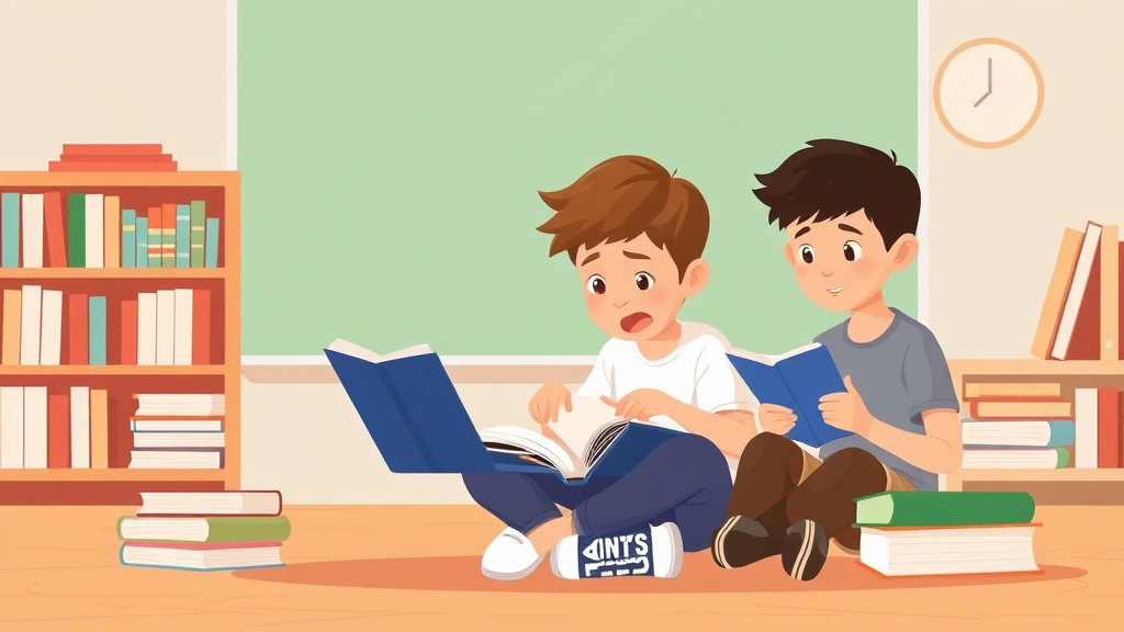 Illustration showing key concepts related to reading struggles in middle school