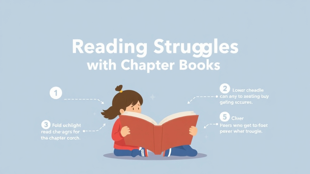 Visual guide for practical steps in reading struggles with chapter books