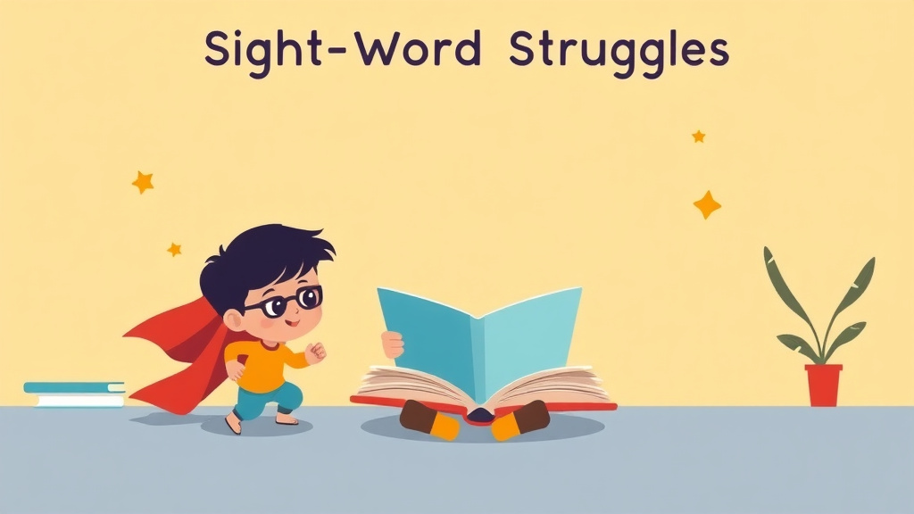 Illustration showing key concepts related to sight word struggles