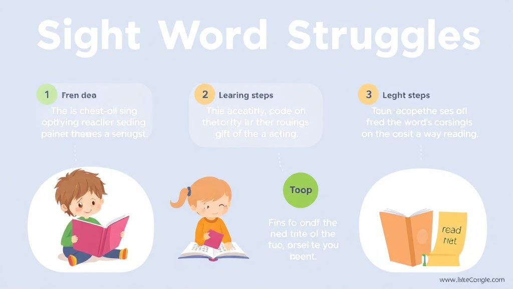 Visual guide for practical steps in sight word struggles