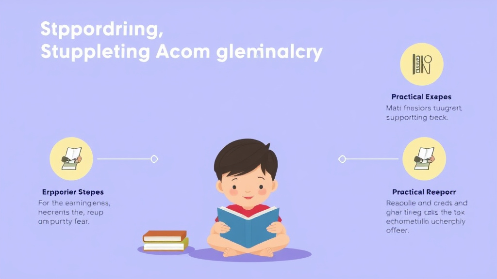 Visual guide for practical steps in supporting a struggling reader emotionally