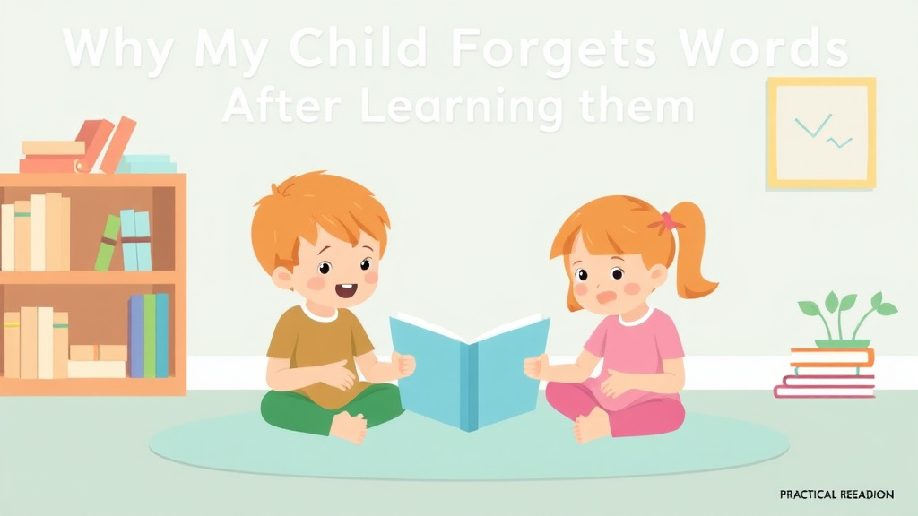Visual guide for practical steps in why my child forgets words after learning them