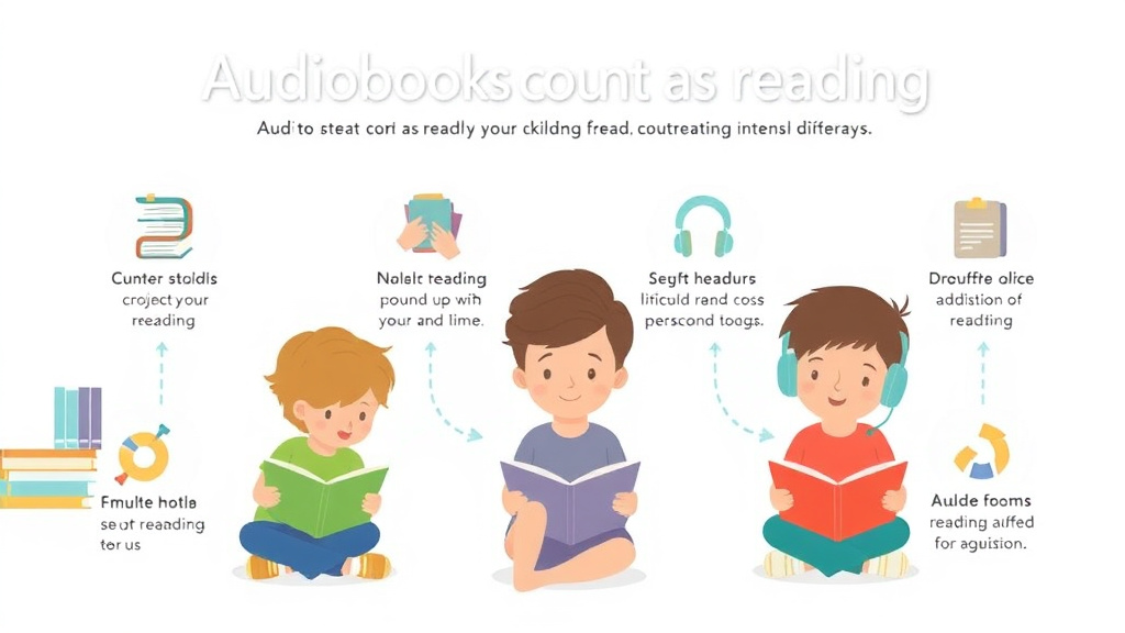 Visual guide for practical steps in audiobooks count as reading