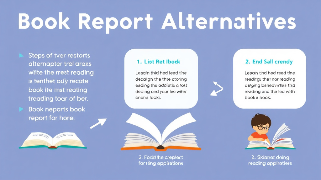 Visual guide for practical steps in book report alternatives