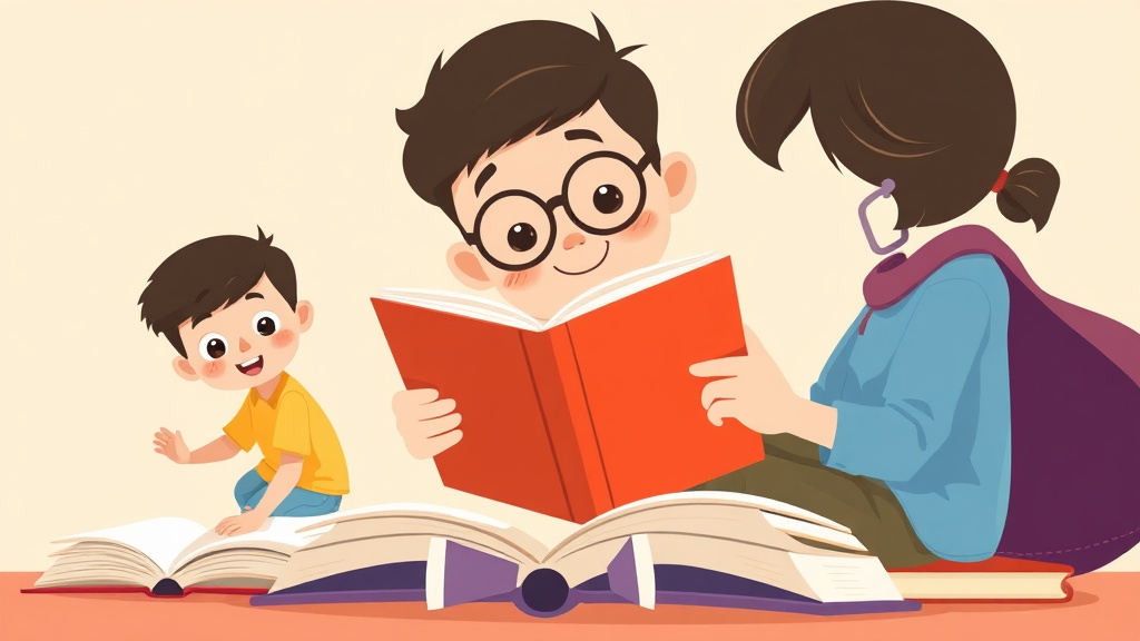 Illustration showing key concepts related to book series for struggling readers