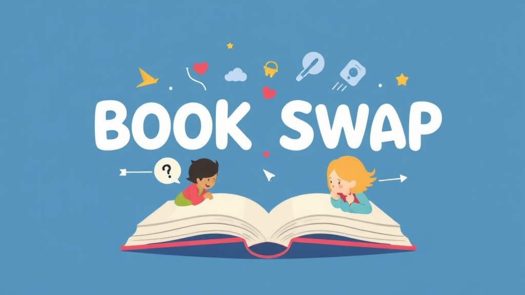 Visual guide for practical steps in book swap ideas for kids