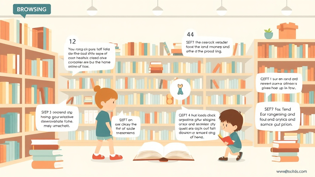 Visual guide for practical steps in bookstore browsing strategies