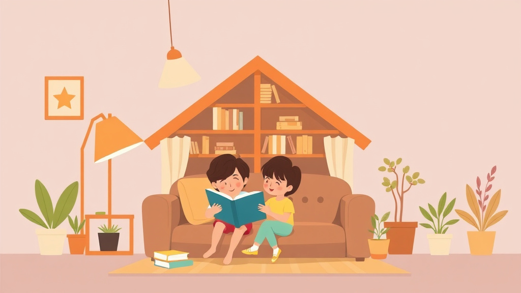 Illustration showing key concepts related to building a home reading routine