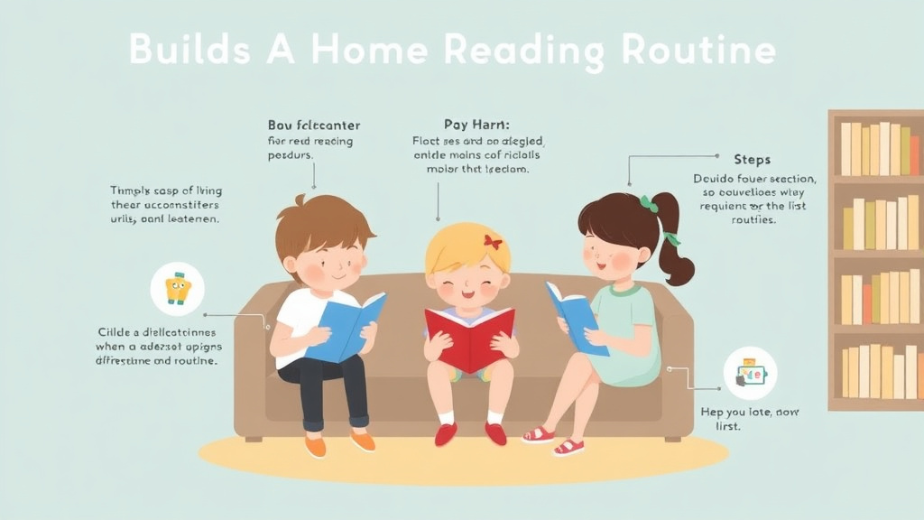 Visual guide for practical steps in building a home reading routine