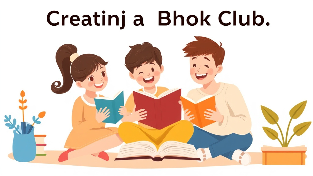 Illustration showing key concepts related to creating a family book club