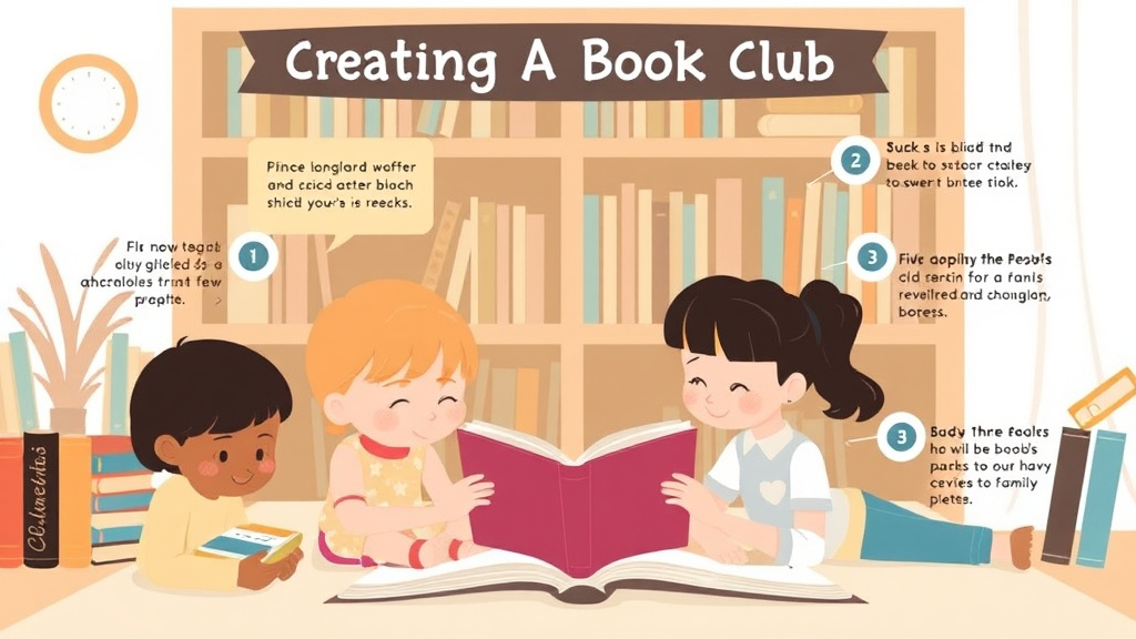 Visual guide for practical steps in creating a family book club