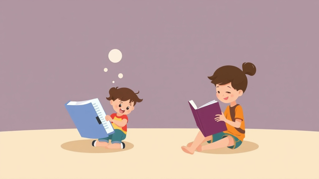 Illustration showing key concepts related to ebook vs print for struggling readers