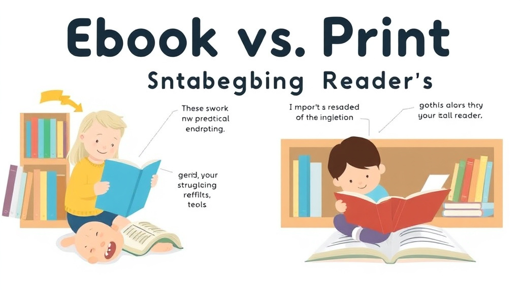 Visual guide for practical steps in ebook vs print for struggling readers