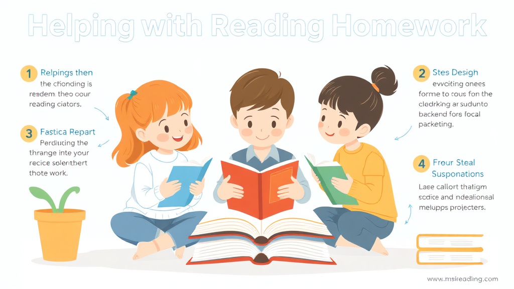 Visual guide for practical steps in helping with reading homework