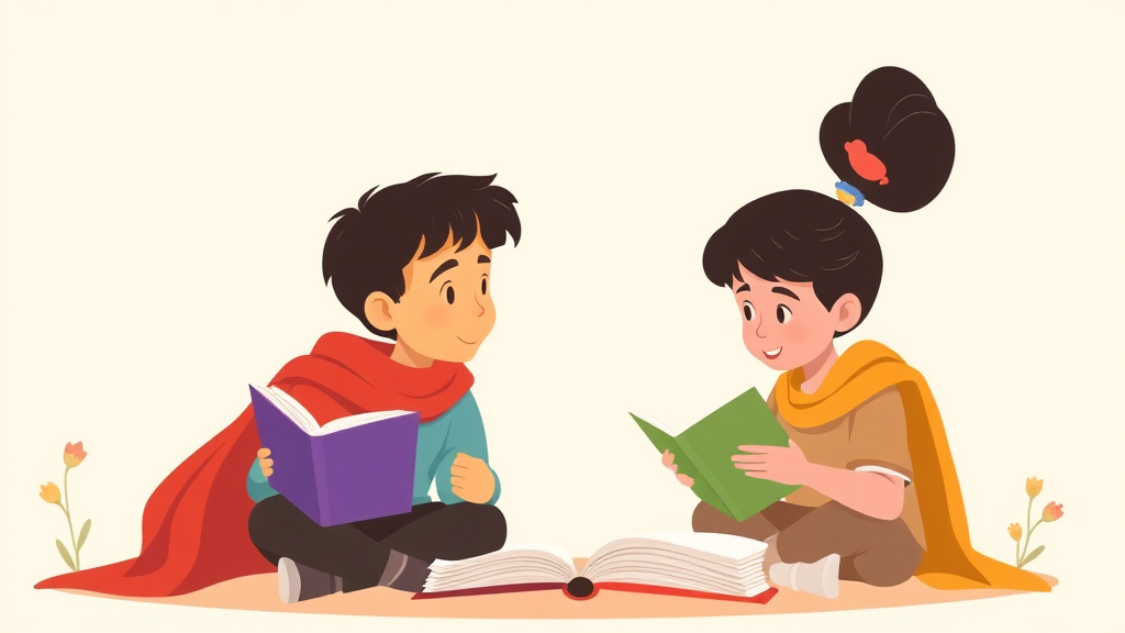 Illustration showing key concepts related to heritage language reading