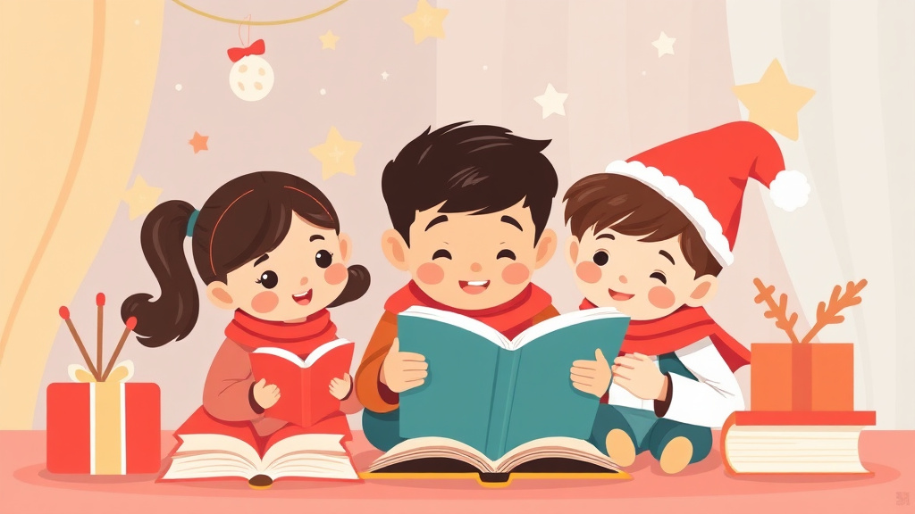 Illustration showing key concepts related to holiday reading activities