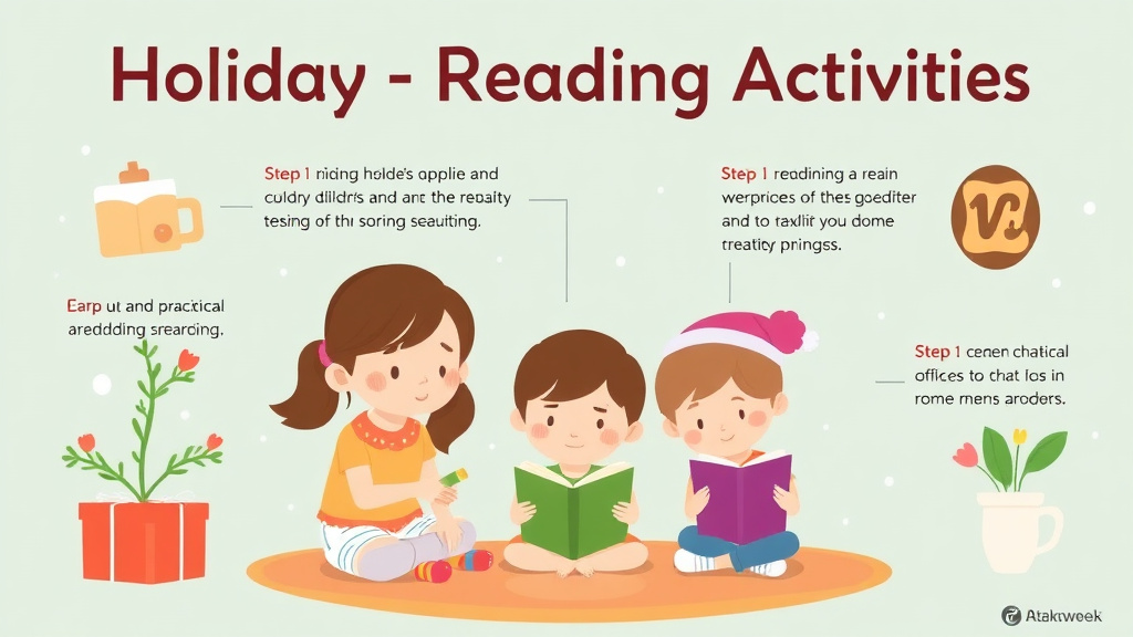Visual guide for practical steps in holiday reading activities