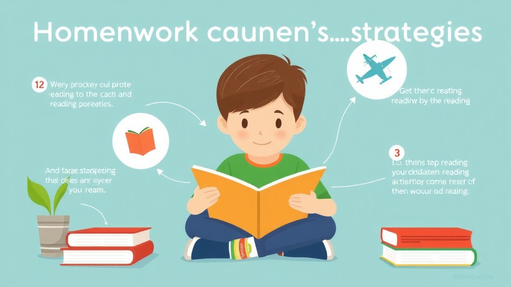 Visual guide for practical steps in homework reading strategies